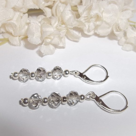 Earrings, Grey Earring, Gray Earring, Earring Set, Dangle Earring, Handmade 7900 - Picture 4 of 8